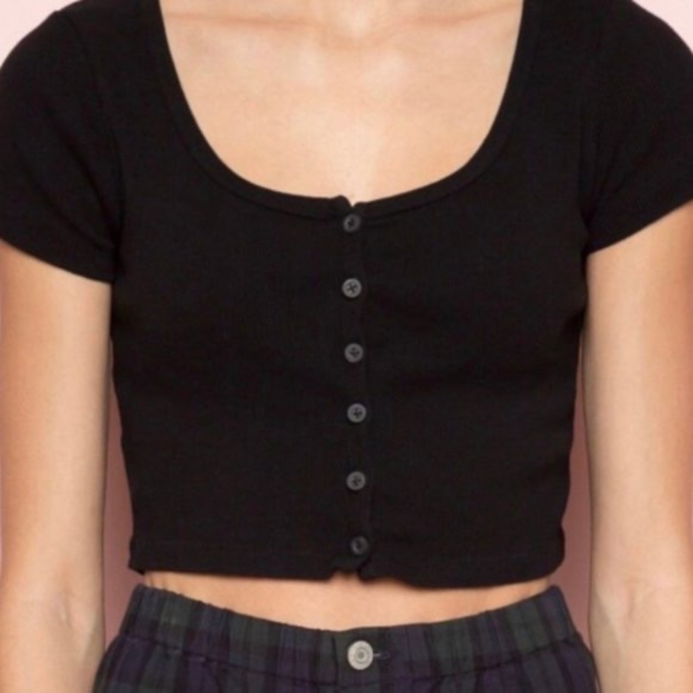 Brandy Melville Button Down Crop Top